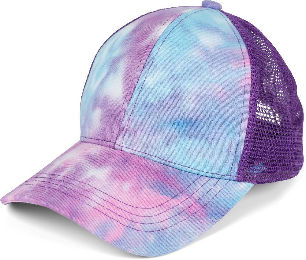 Stylebreaker Ponytail Baseball Cap Batik mit Mesh Einsatz