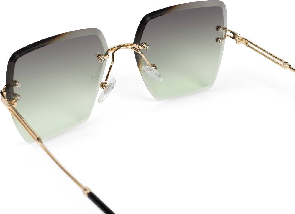 Stylebreaker Rahmenlose Rechteckige Sonnenbrille Mit Diamant Schliff