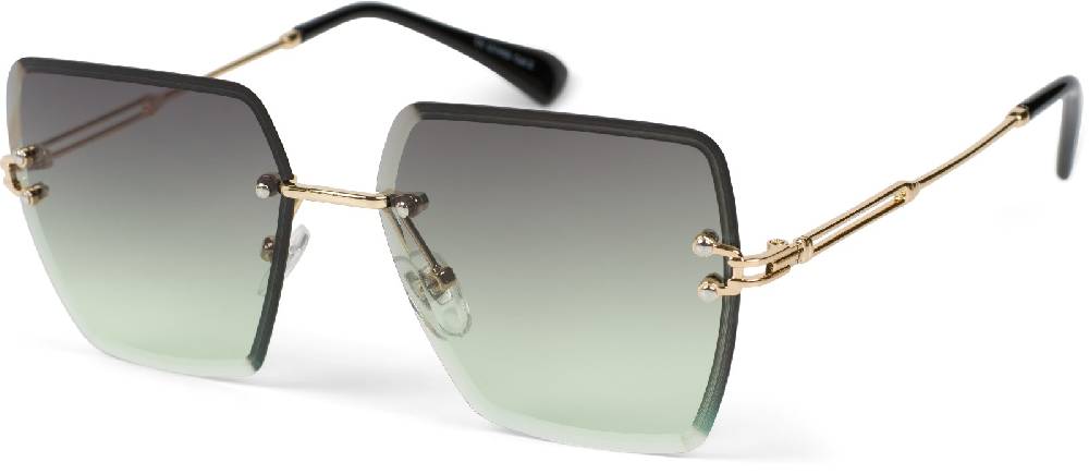 Stylebreaker Rahmenlose Rechteckige Sonnenbrille mit Diamant Schliff