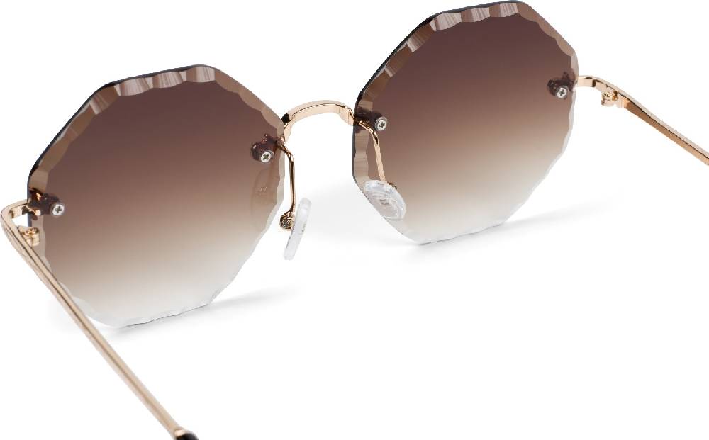 Stylebreaker Rahmenlose Runde Sonnenbrille Mit Diamant Schliff
