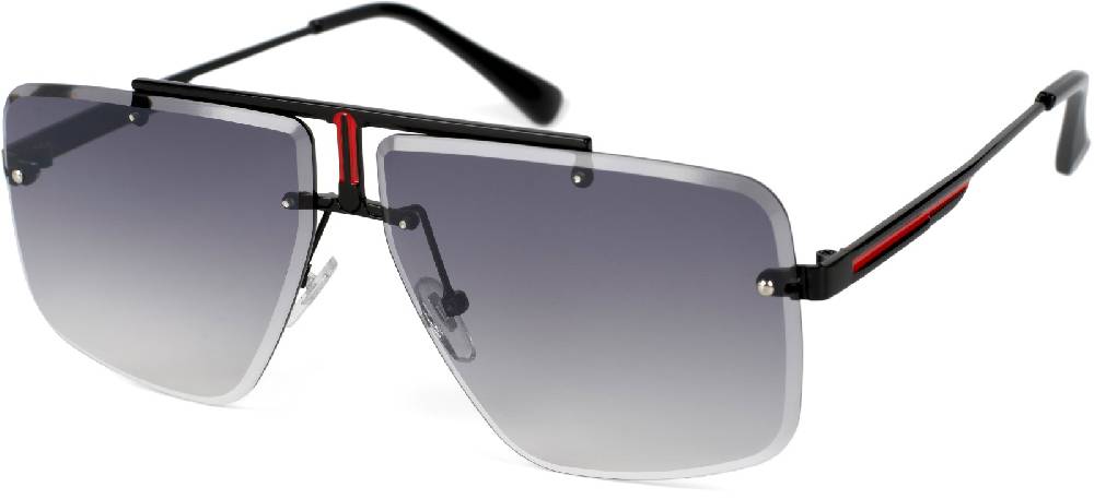 Stylebreaker Rechteckige Retro Sonnenbrille mit Diamant Schliff
