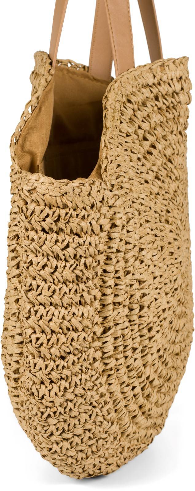 Stylebreaker Runde Flecht Schultertasche - Basttasche