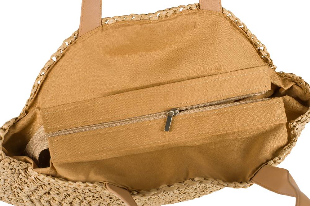 Stylebreaker Runde Flecht Schultertasche - Basttasche