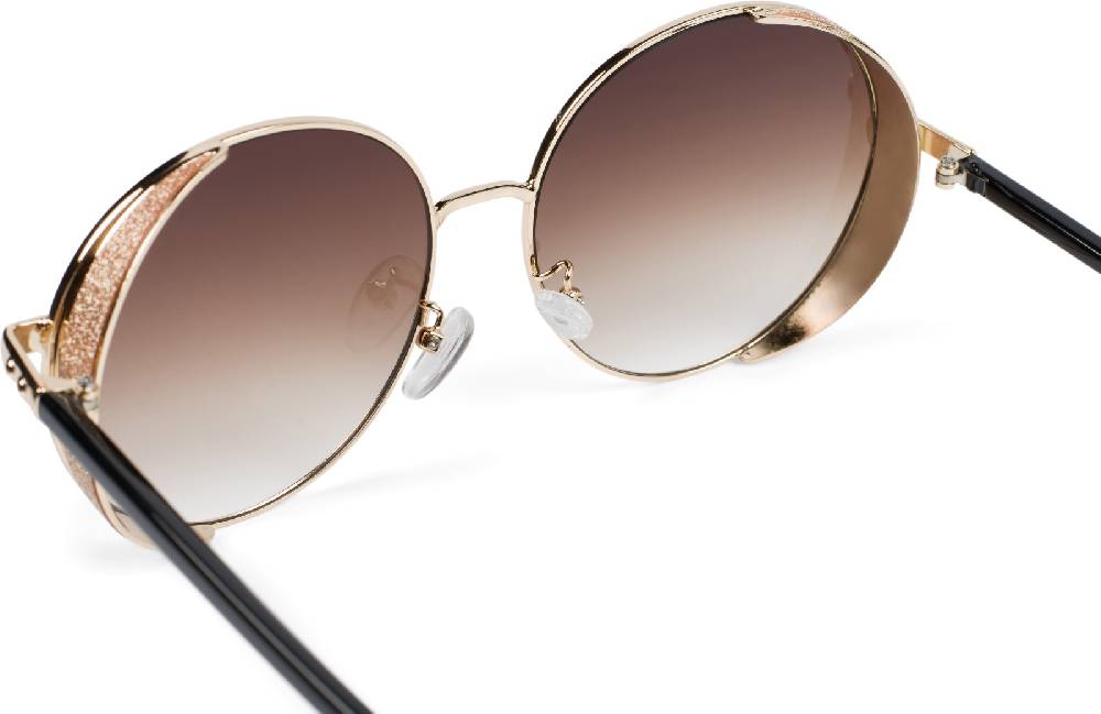 Stylebreaker Runde Sonnenbrille Mit Glitzer Side Shield