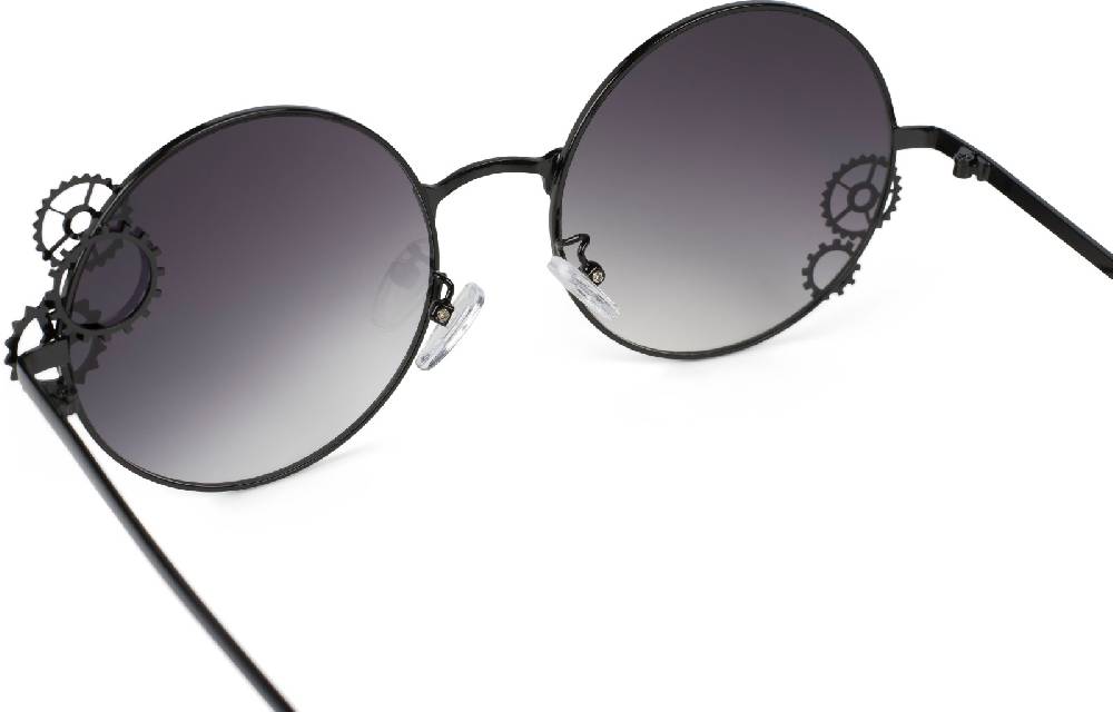Stylebreaker Runde Sonnenbrille Mit Zahnrad Applikation