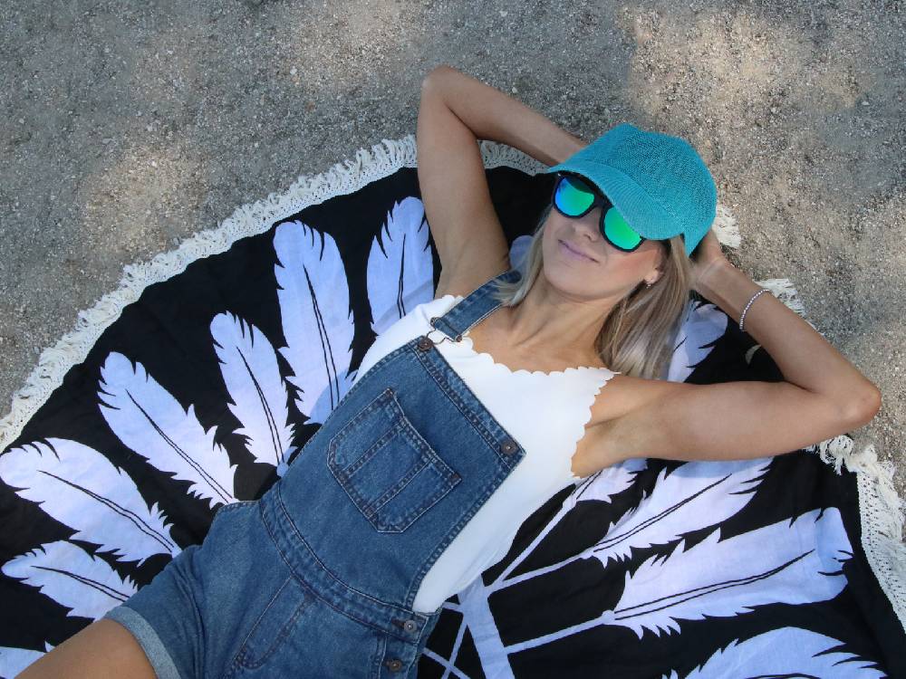 Stylebreaker Rundes Strandtuch Mit Traumfänger Feder Print