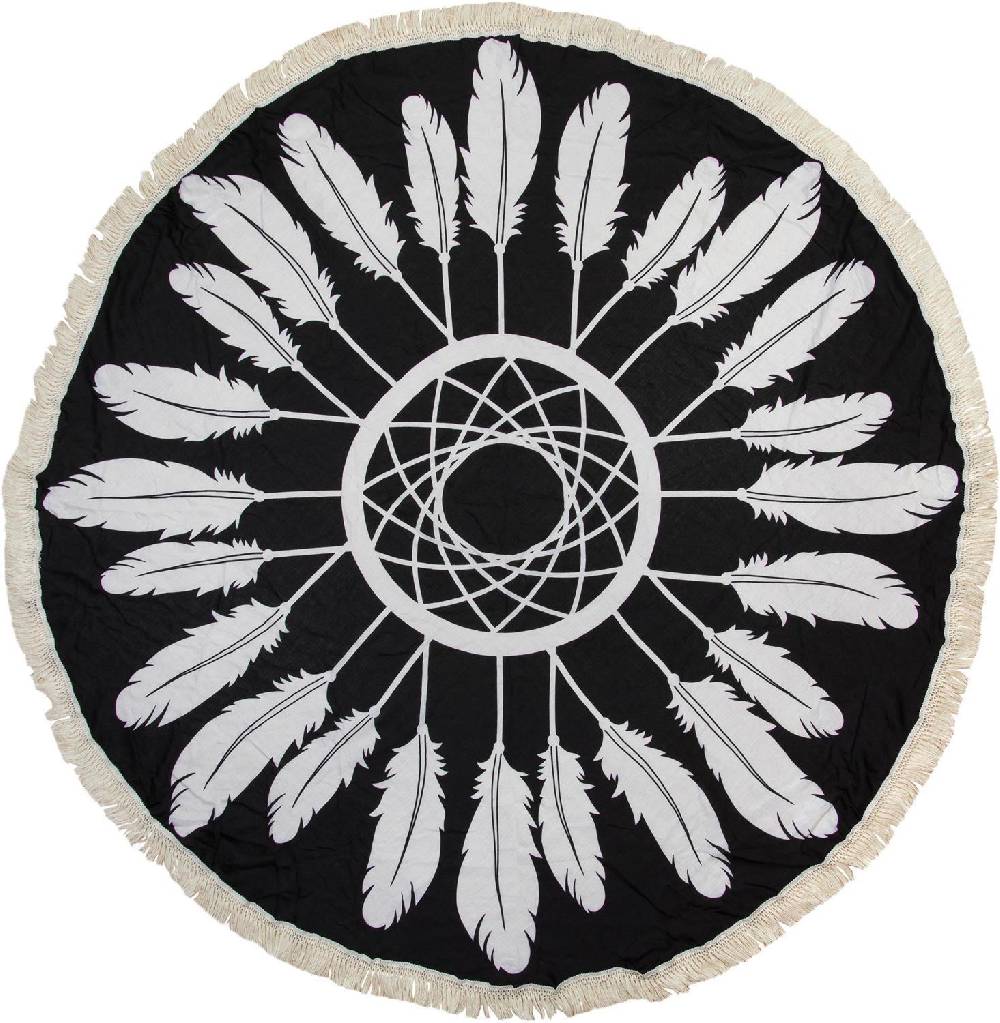 Stylebreaker Rundes Strandtuch mit Traumfänger Feder Print