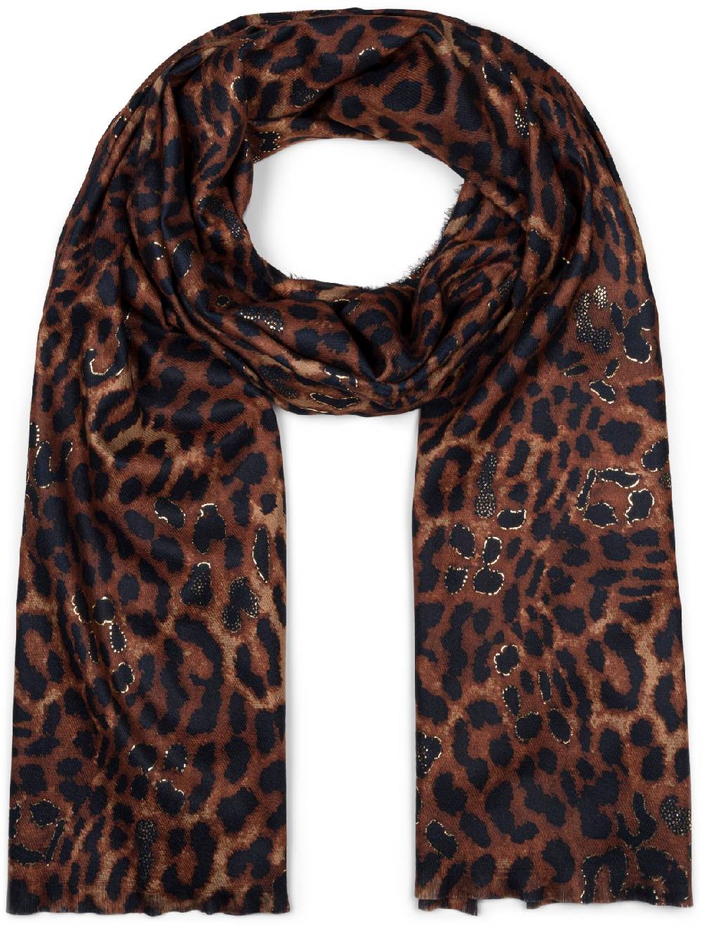 Stylebreaker Schal Leoparden Muster Metallic Details