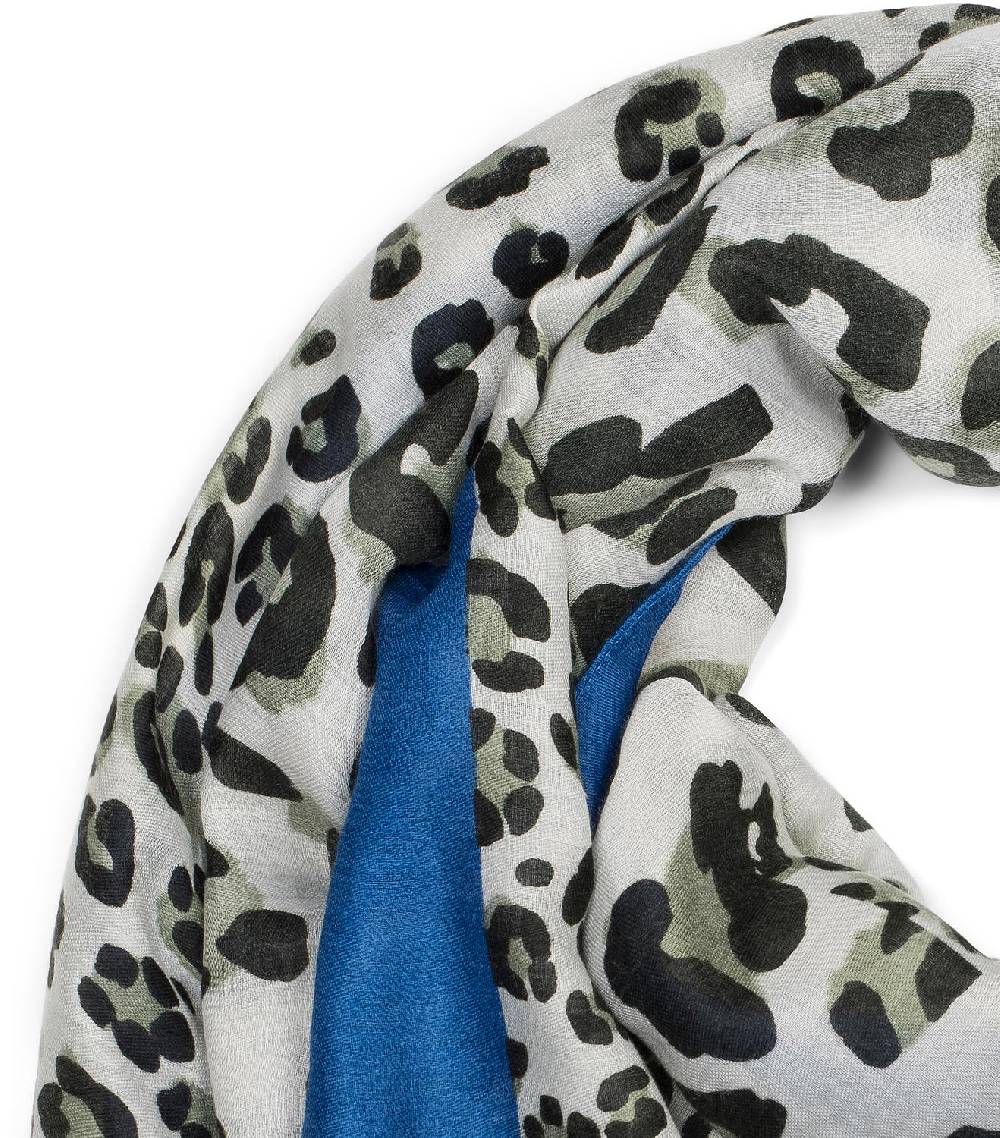 Stylebreaker Schal Mit Leoparden Print Und Farbigem Streifen