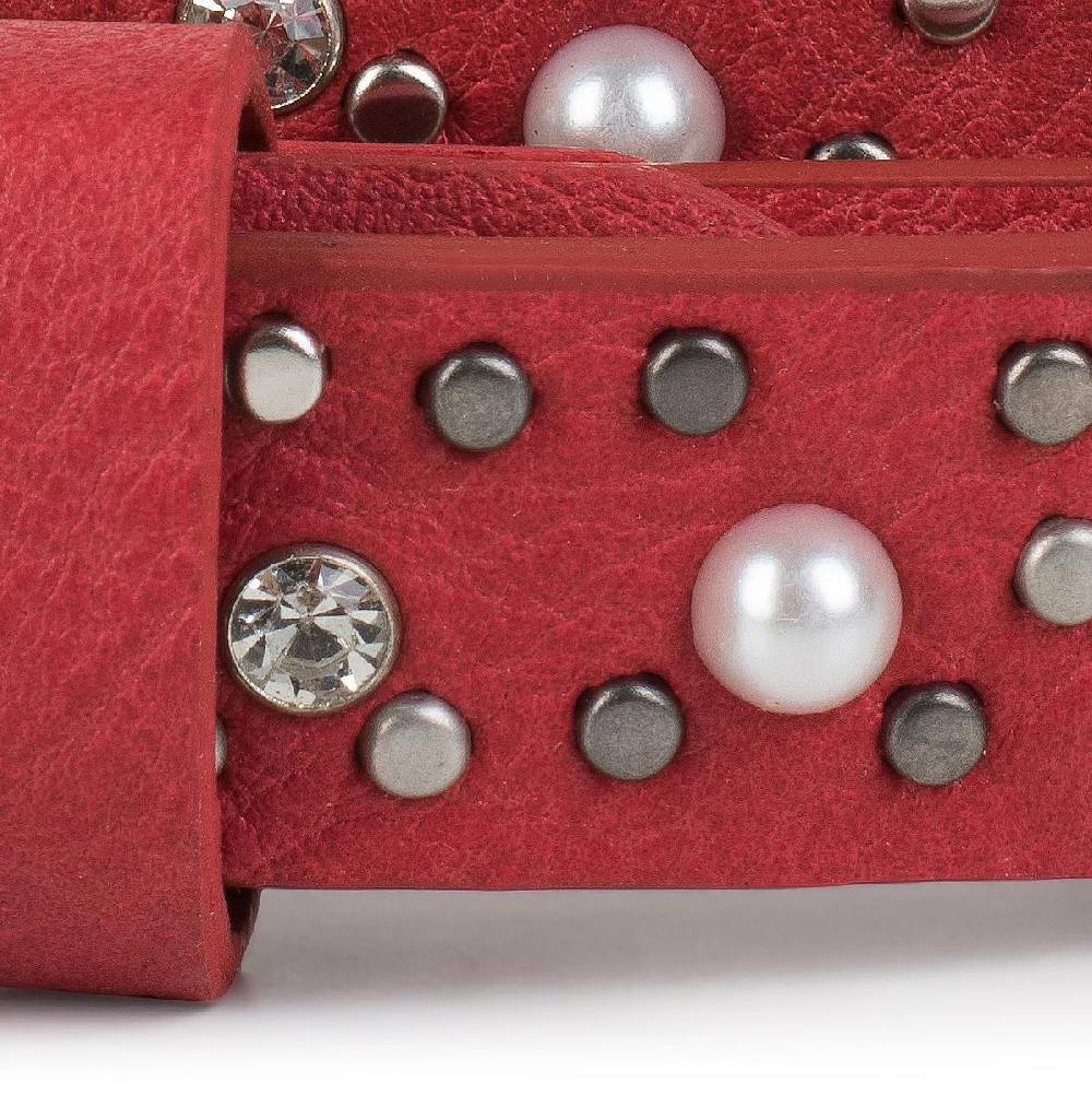 Stylebreaker Schmaler Nietengürtel Mit Perlen Und Strass