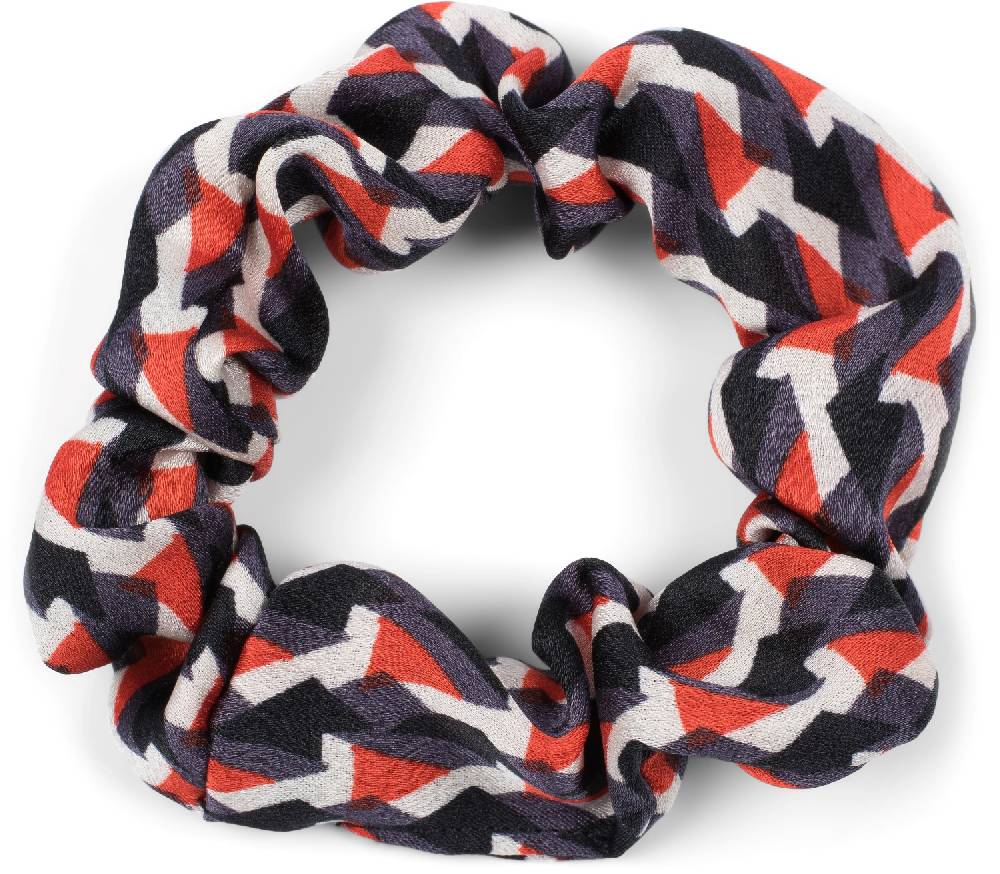 Stylebreaker Scrunchie Haargummi Retro Muster Mit Schleife