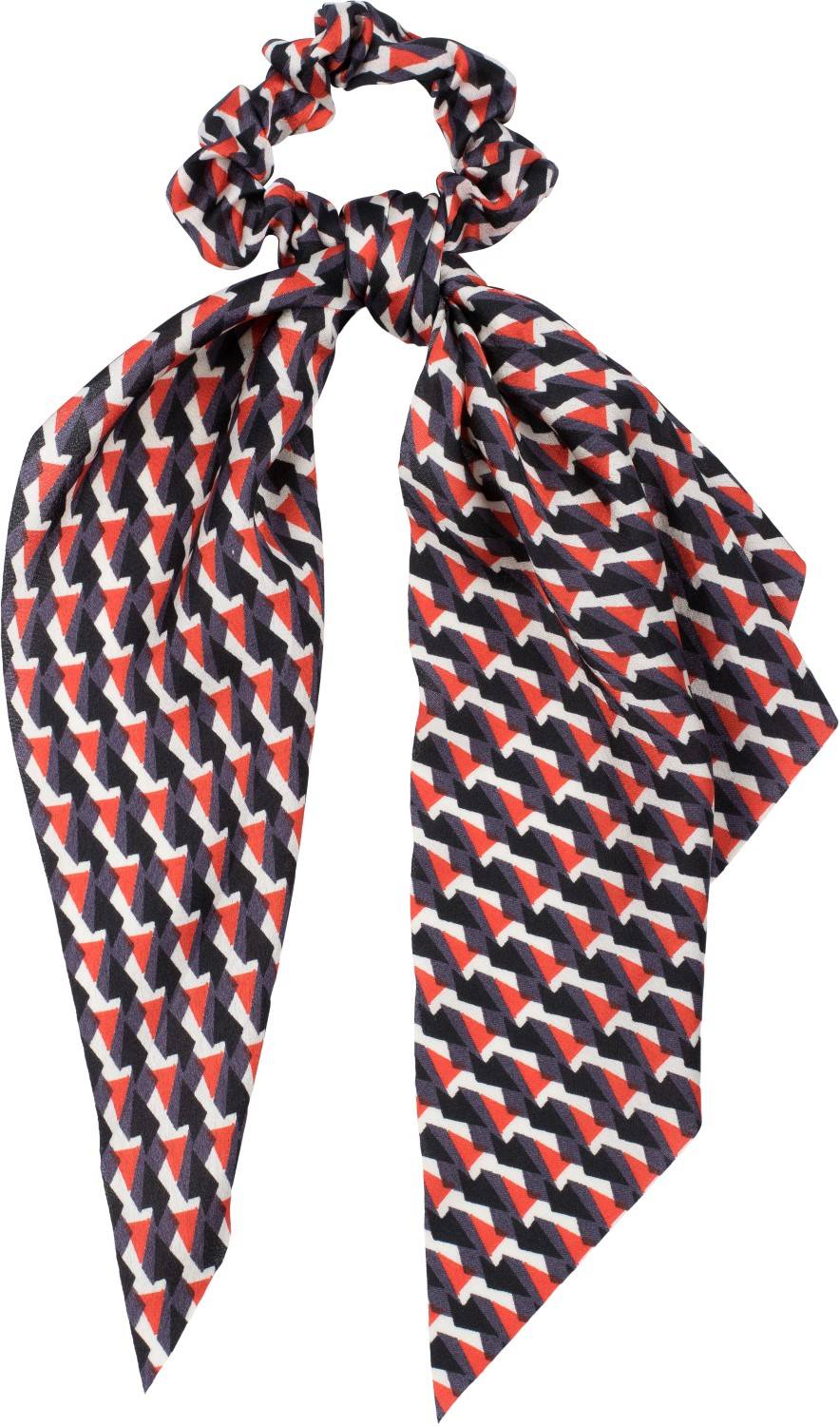 Stylebreaker Scrunchie Haargummi Retro Muster mit Schleife