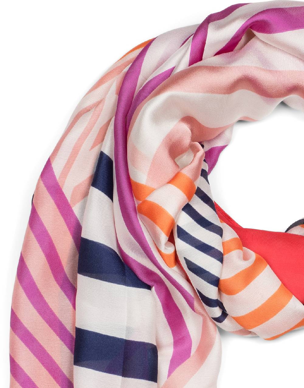 Stylebreaker Seidiger Schal Mit Gestreiften Geometrischen Flächen