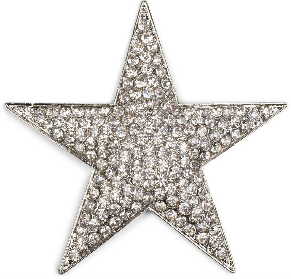 Stylebreaker Stern Magnet Brosche mit Strass Steinen
