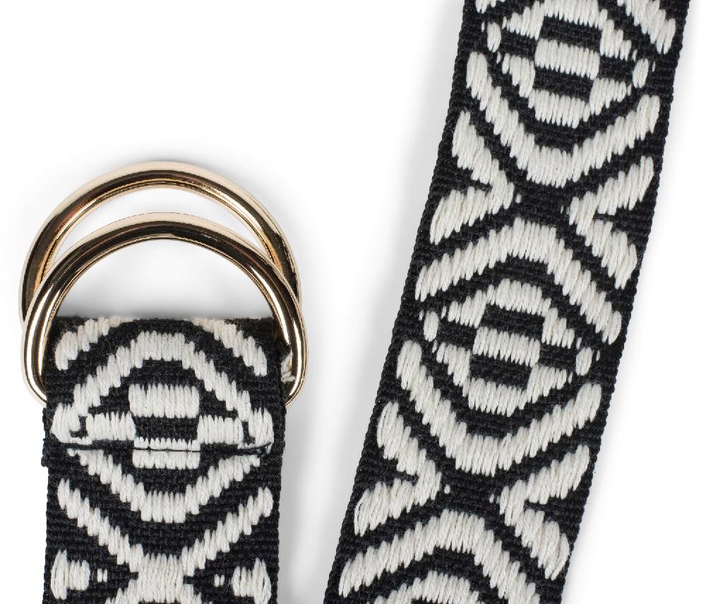 Stylebreaker Stoff Gürtel Mit Azteken Muster Und D-Ring Schnalle