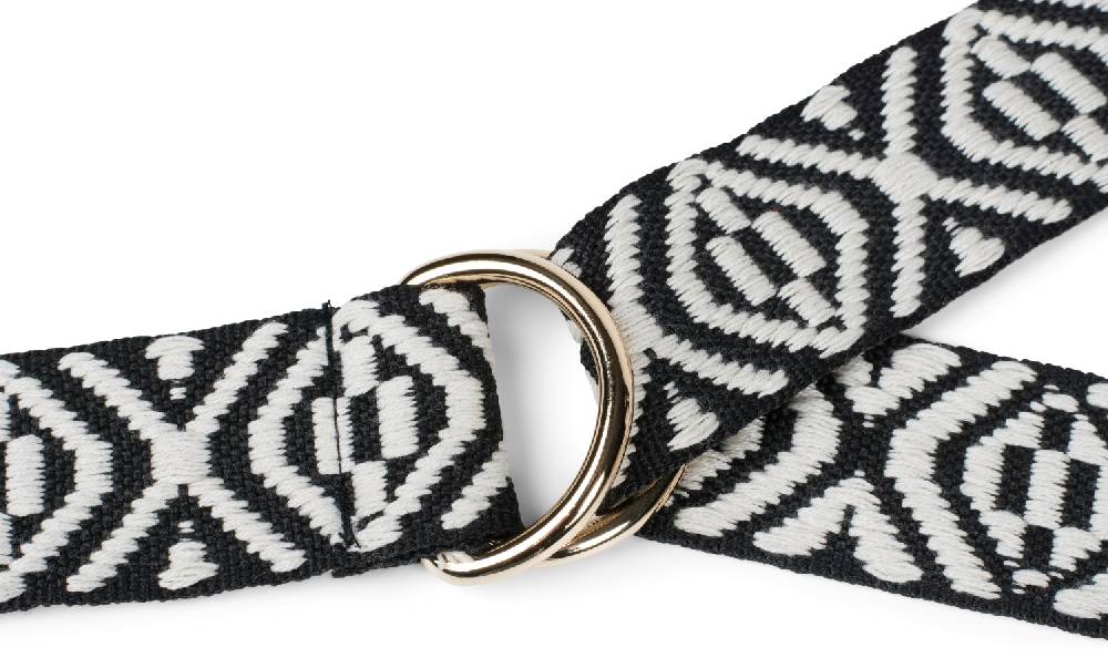 Stylebreaker Stoff Gürtel Mit Azteken Muster Und D-Ring Schnalle