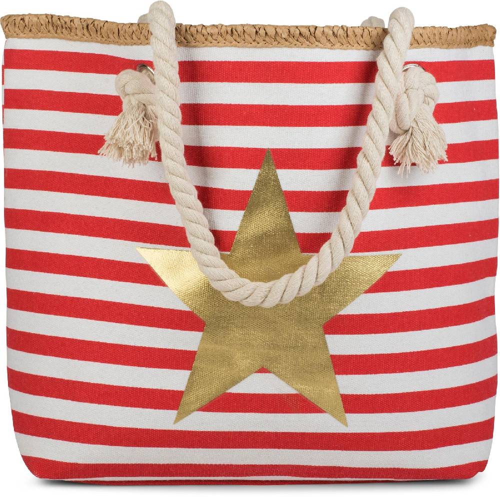 Stylebreaker Strandtasche Mit Breiten Streifen Und Stern