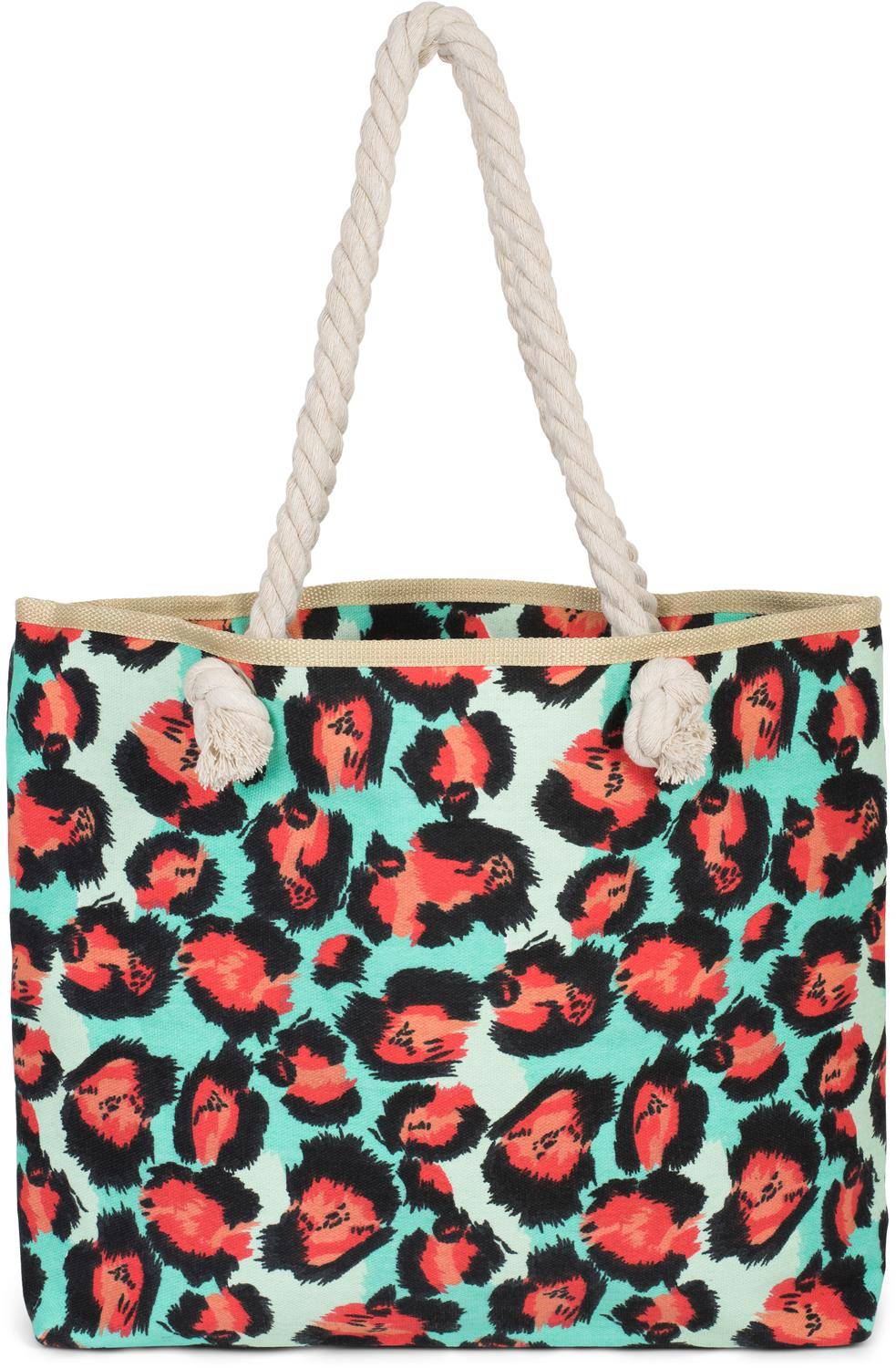 Stylebreaker Strandtasche mit buntem Leoparden Muster