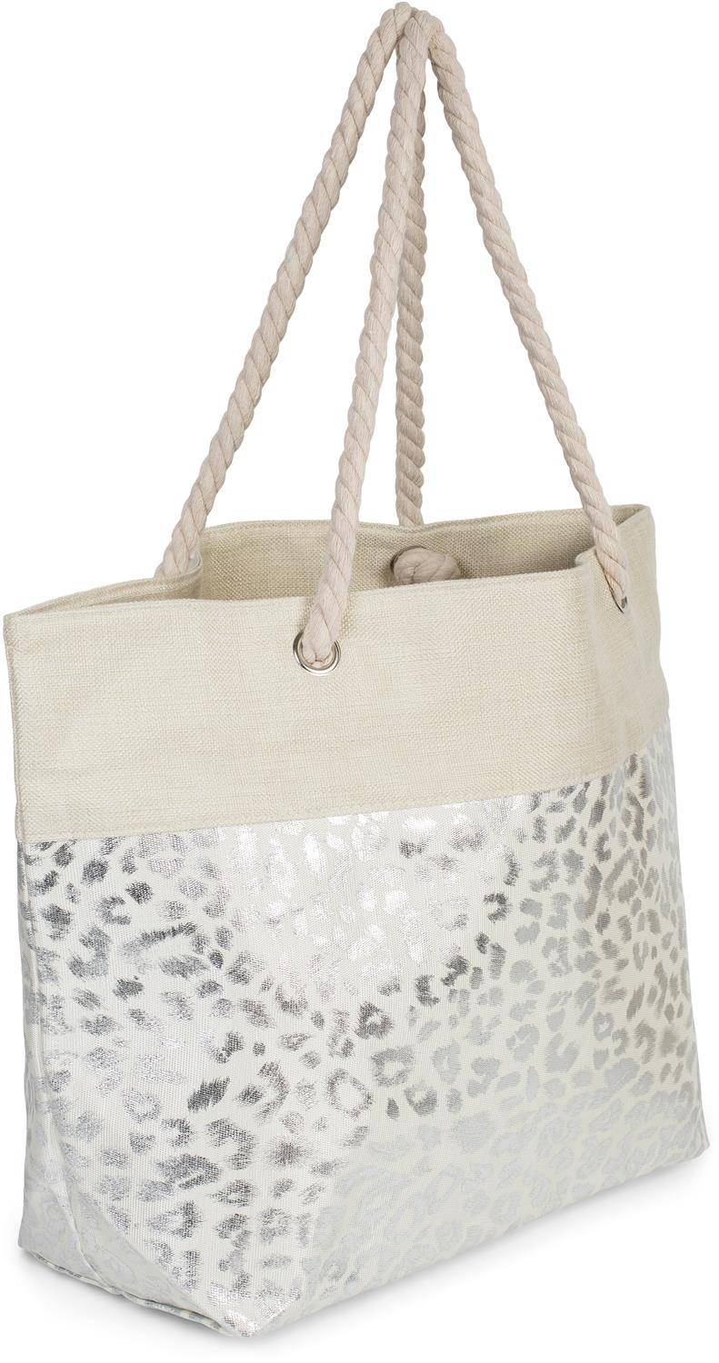 Stylebreaker Strandtasche Mit Metallic Leoparden Print