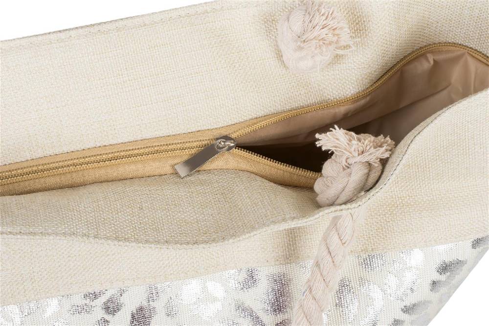 Stylebreaker Strandtasche Mit Metallic Leoparden Print