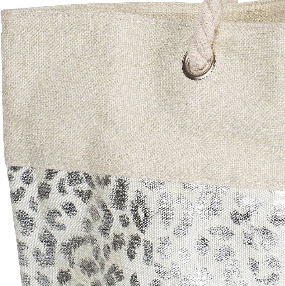 Stylebreaker Strandtasche Mit Metallic Leoparden Print