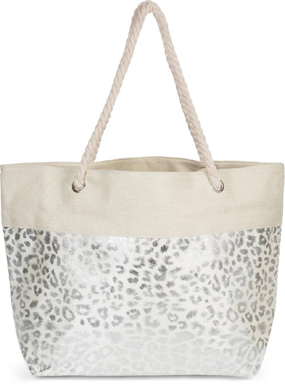 Stylebreaker Strandtasche mit metallic Leoparden Print