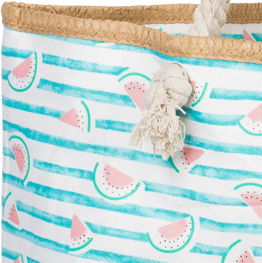 Stylebreaker Strandtasche Mit Streifen Und Melone Print