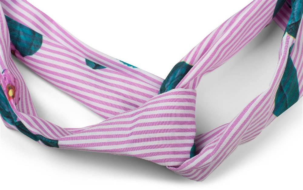 Stylebreaker Streifen Haarband Mit Twist Knoten Und Blumen