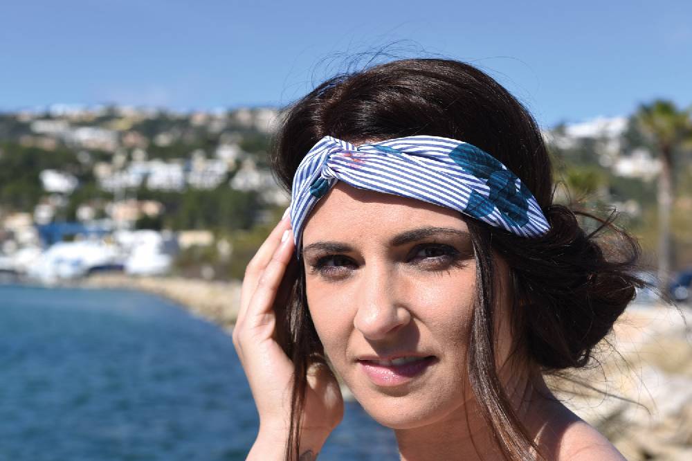 Stylebreaker Streifen Haarband Mit Twist Knoten Und Blumen