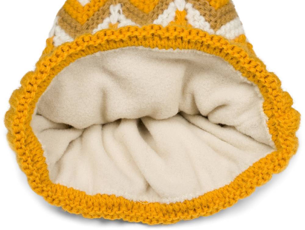 Stylebreaker Strick Bommelmütze Mit Zick-Zack Muster