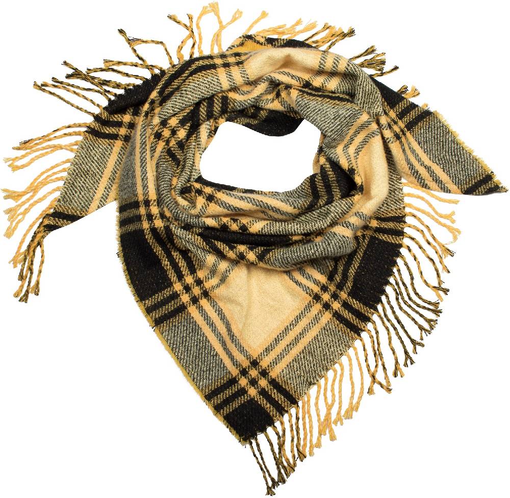 Stylebreaker Strick Dreiecktuch mit Glencheck Karo Muster