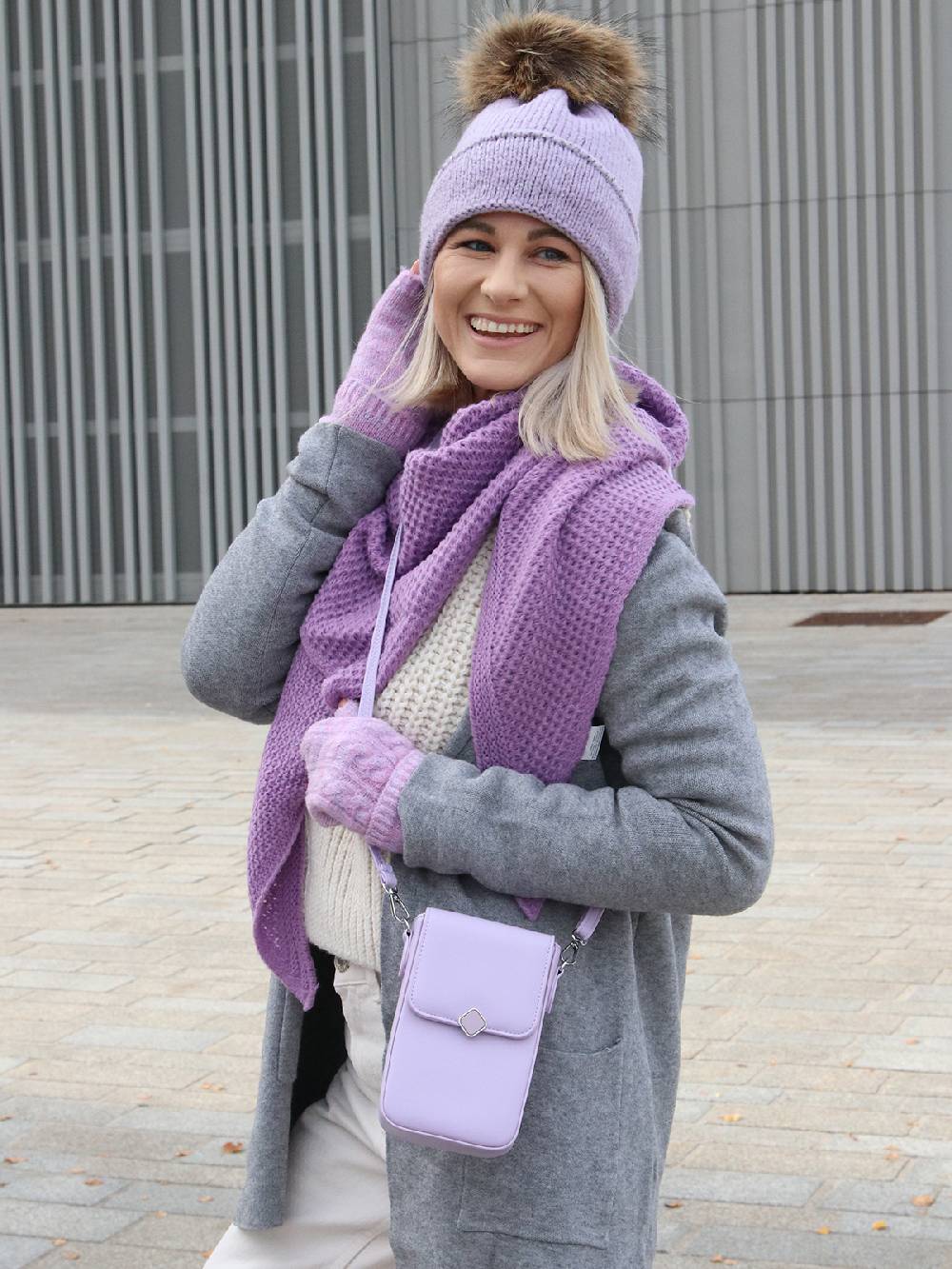 Stylebreaker Strick Dreiecktuch Reiskorn Strickmuster