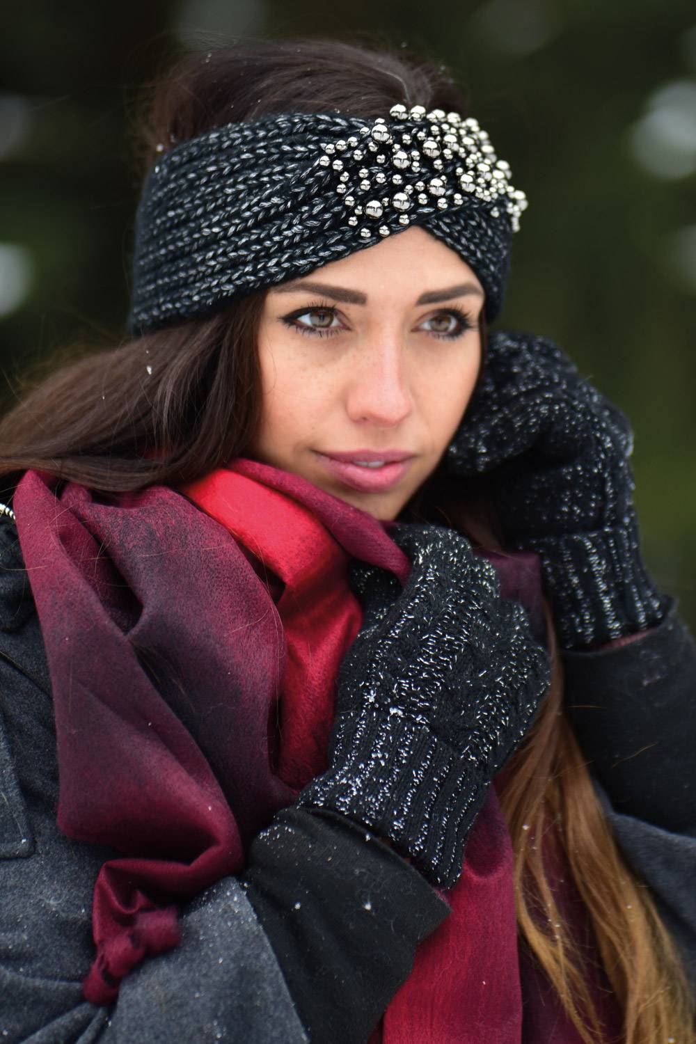 Stylebreaker Strick Handschuhe Mit Zopfmuster Und Metallic Faden