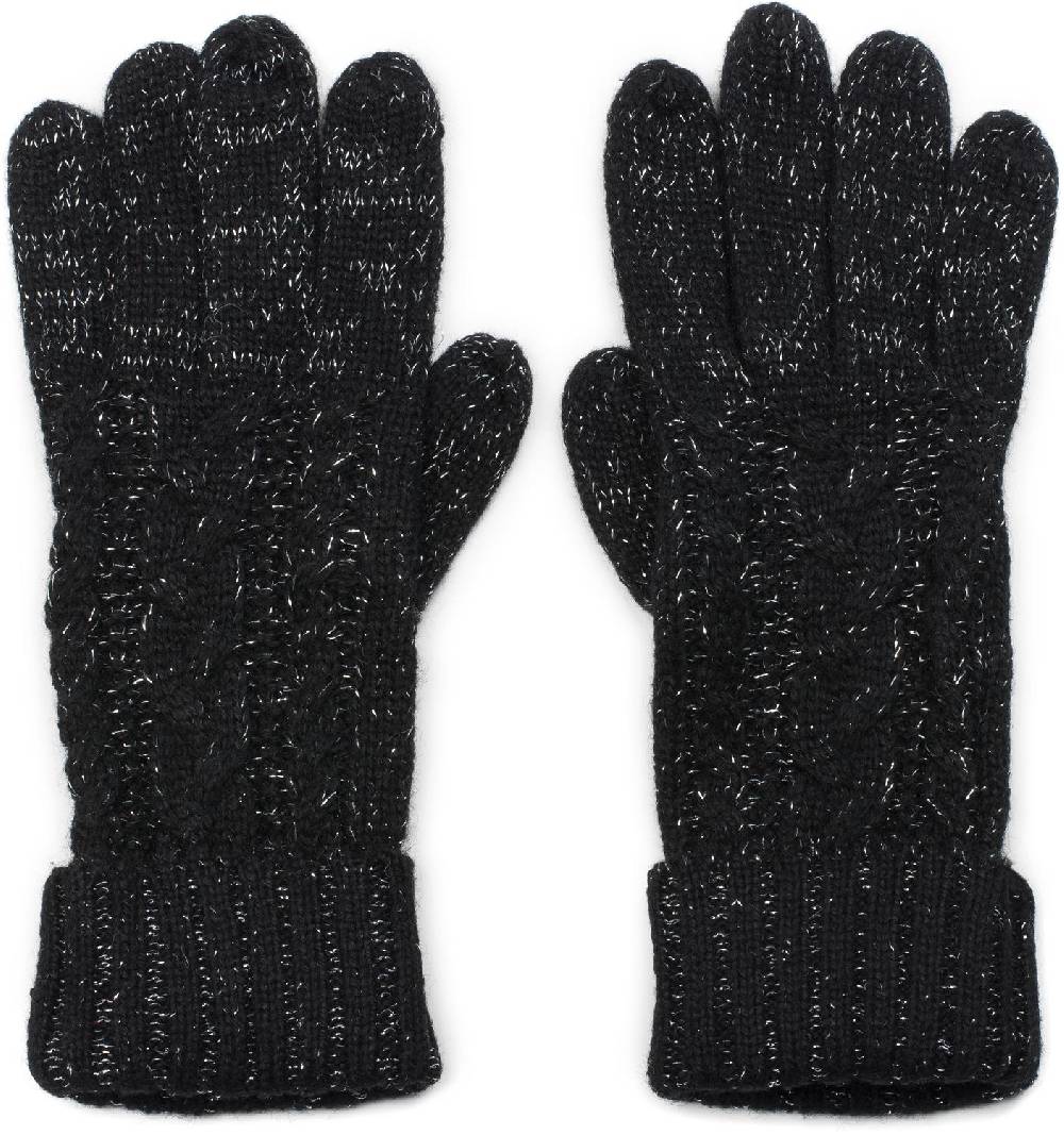 Stylebreaker Strick Handschuhe mit Zopfmuster und Metallic Faden