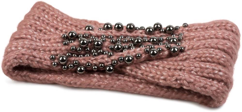 Stylebreaker Strick Stirnband Mit Twist Knoten Und Silbernen Perlen