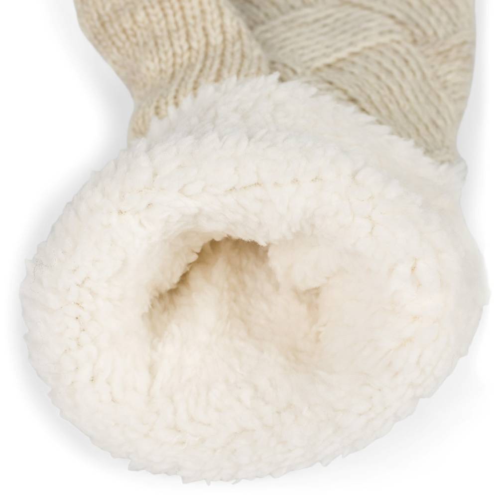 Stylebreaker Strickhandschuhe Fäustlinge Mit Rauten Muster Und Fleece