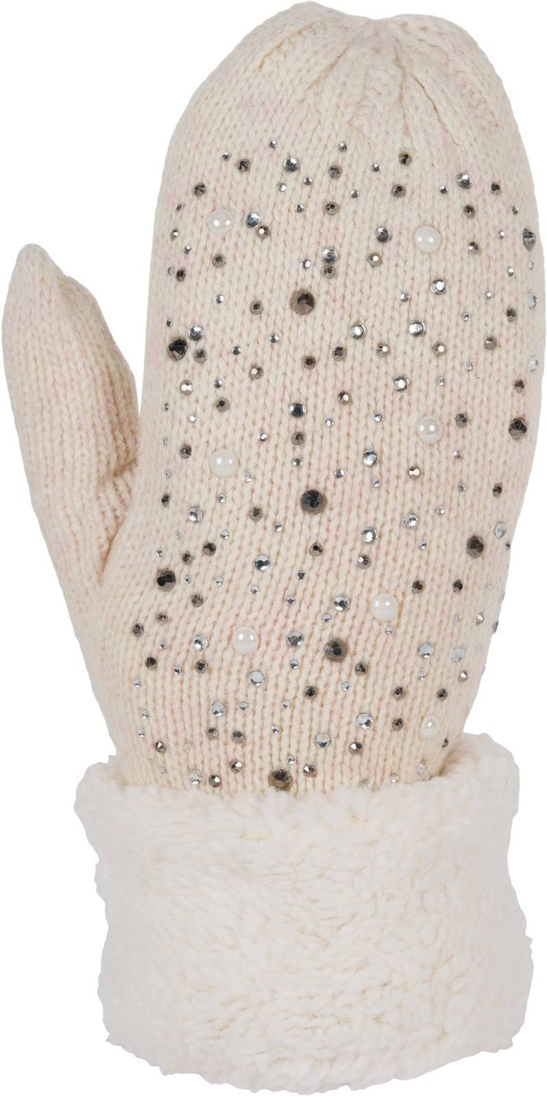 Stylebreaker Strickhandschuhe Fäustlinge Mit Strass Und Perlen