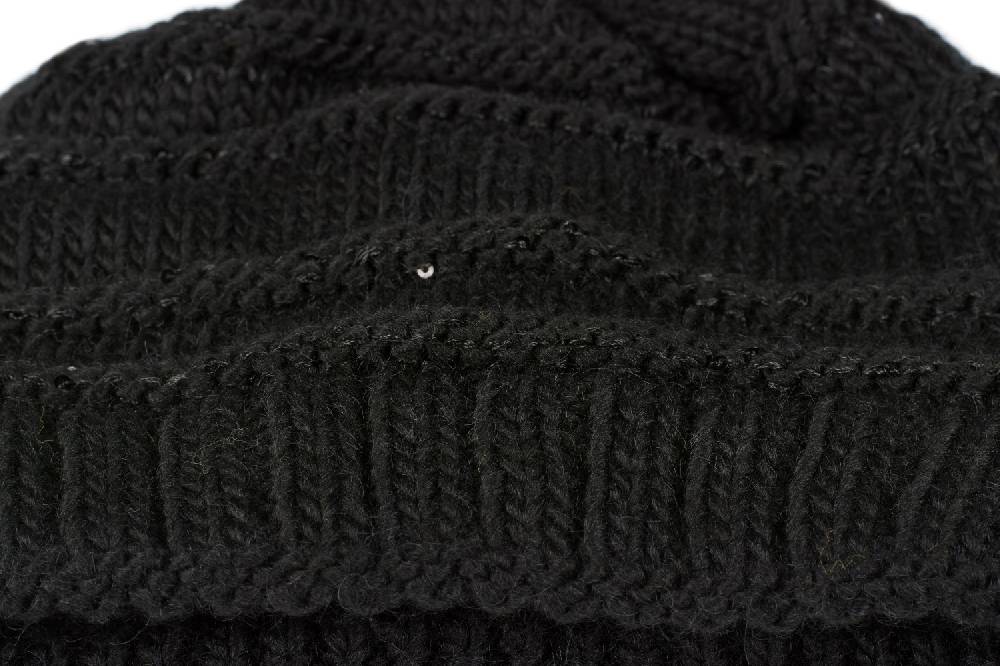 Stylebreaker Strickmütze Mit Pailletten Für Pferdeschwanz