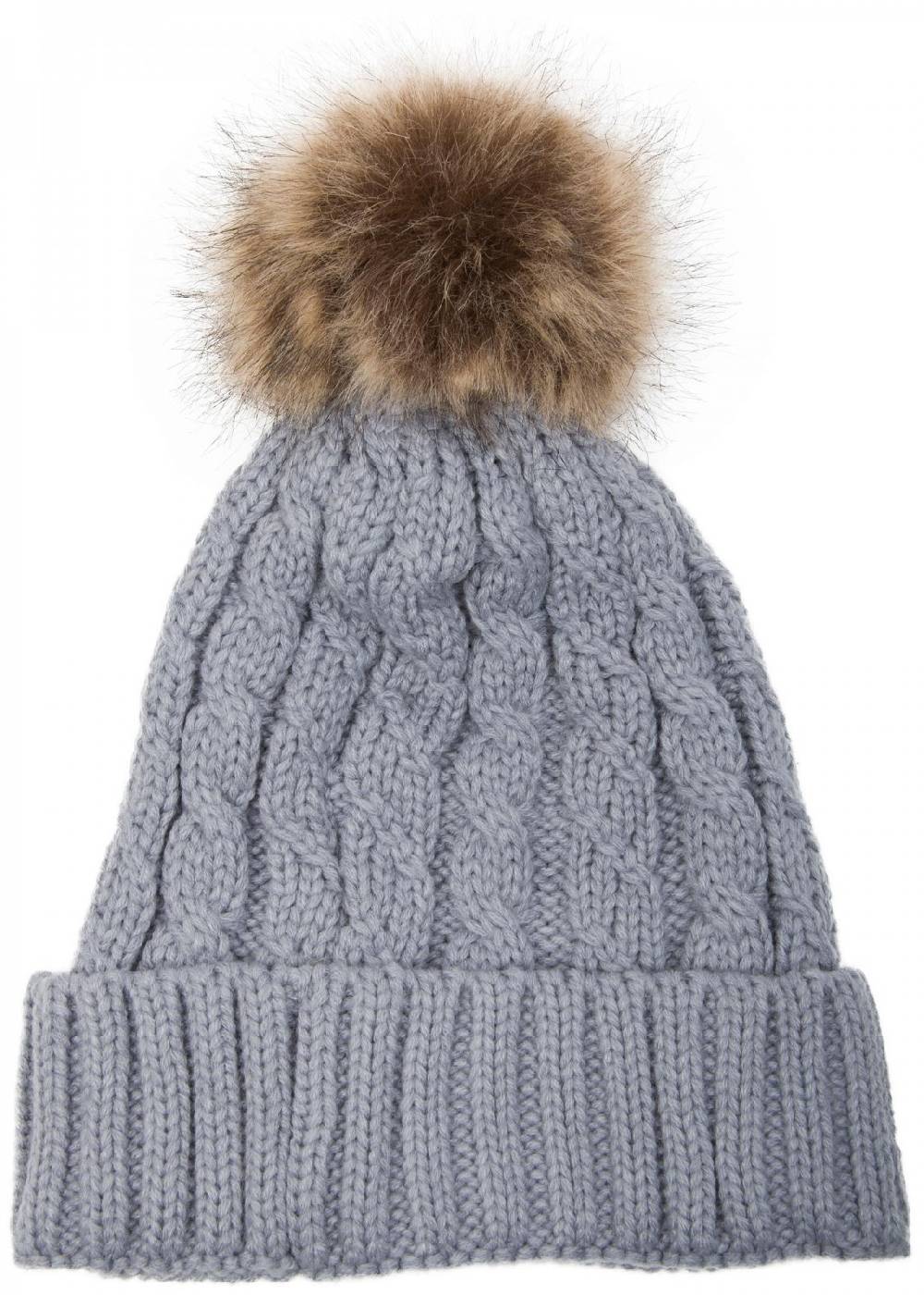 Stylebreaker Strickmütze Mit Zopfmuster & Kunstfellbommel