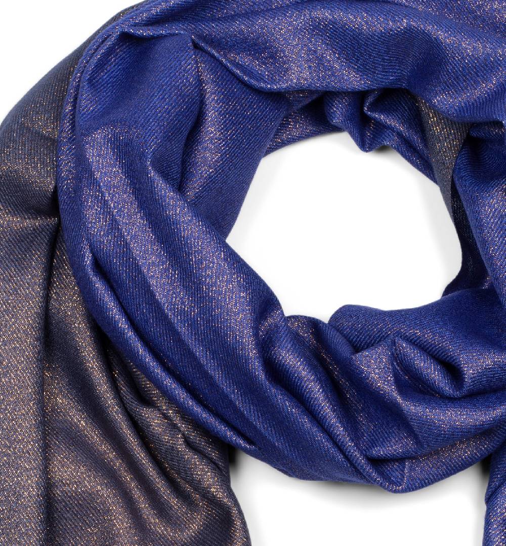 Stylebreaker 2-Farbiger Glitzer Schal Mit Fransen