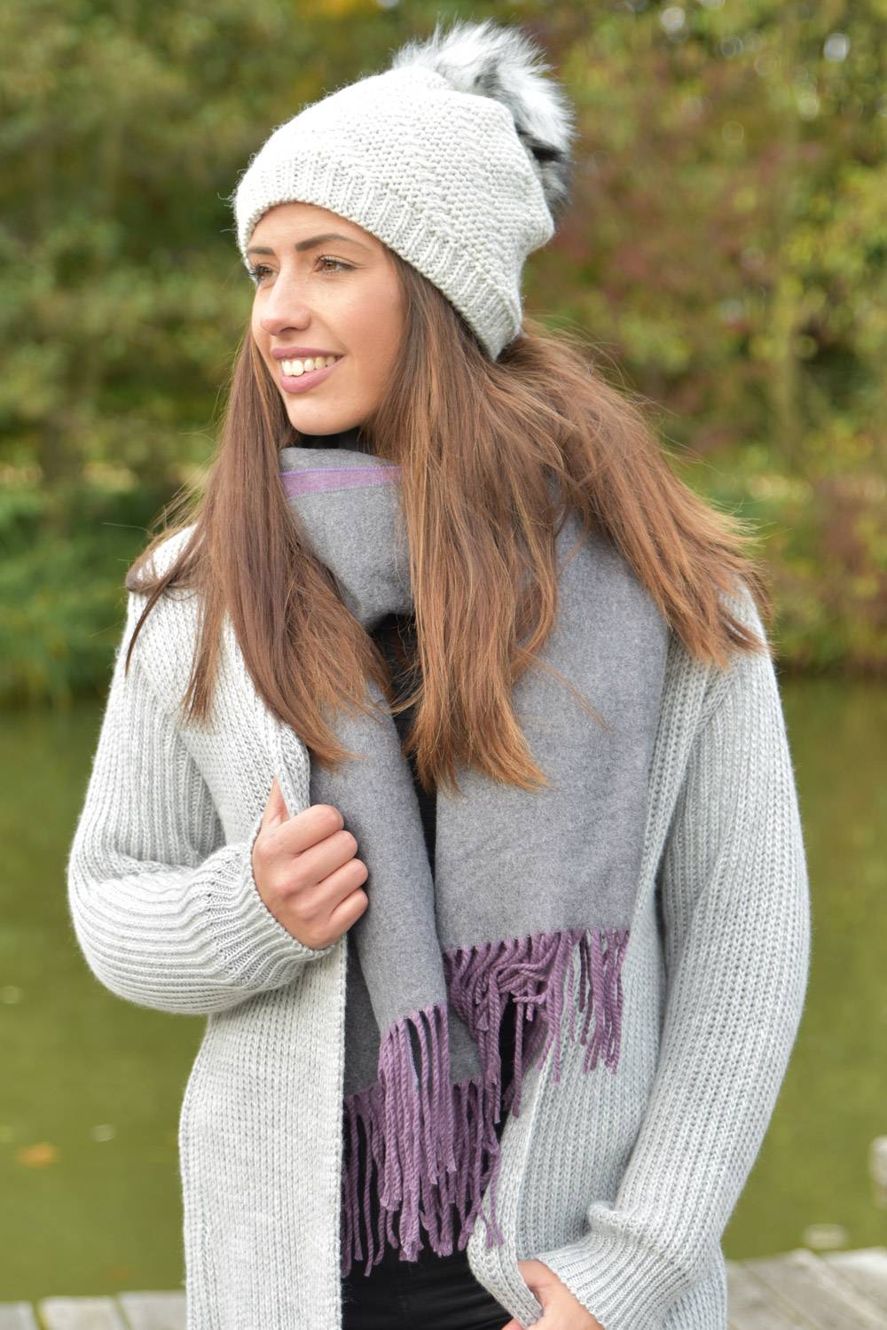 Stylebreaker 2-Farbiger Schal Mit Fransen