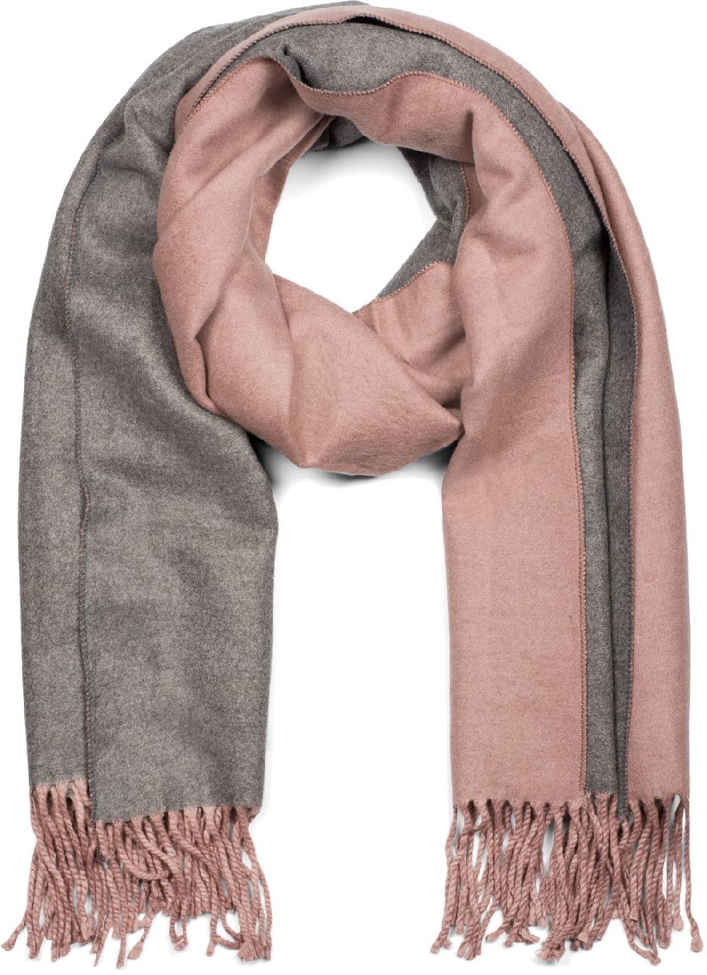 Stylebreaker 2-Farbiger Schal mit Fransen
