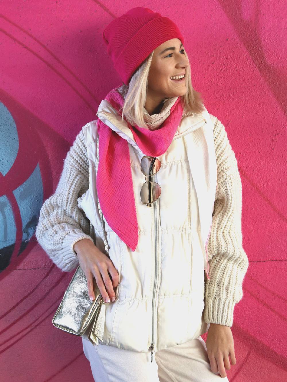 Stylebreaker 3-Farbiges Musselin Dreieckstuch