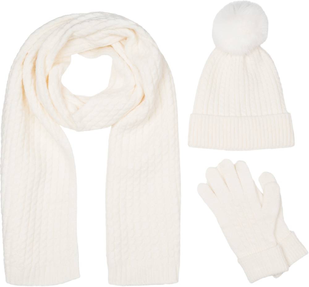 Stylebreaker 3-Teiliges Schal Mütze Handschuh Set