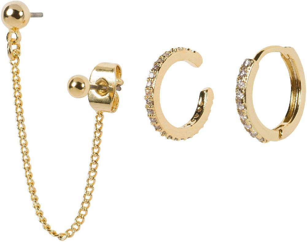 Stylebreaker 4-Teiliges Ohrring Set mit Strass