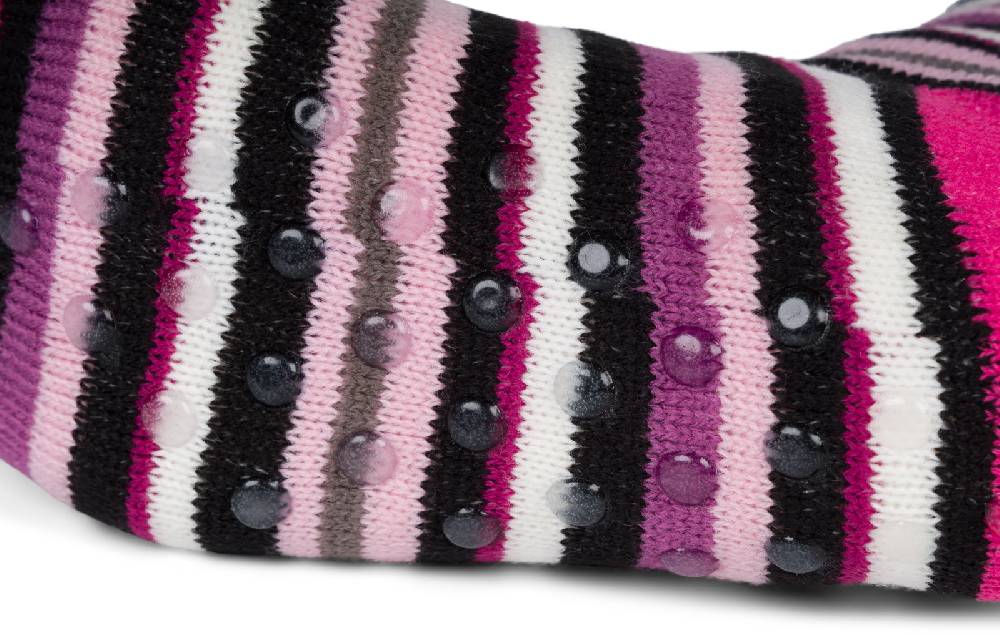 Stylebreaker ABS Kuschelsocken Streifen Flamingo