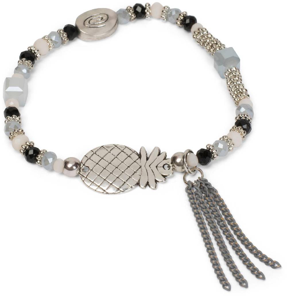 Stylebreaker Armband Mit Perlen, Ananas Und Kette