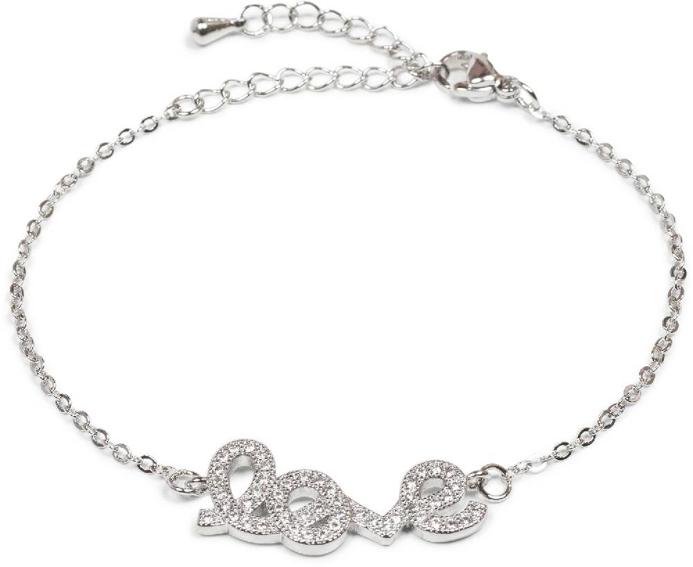 Stylebreaker Armkette mit Strass Element 'love'