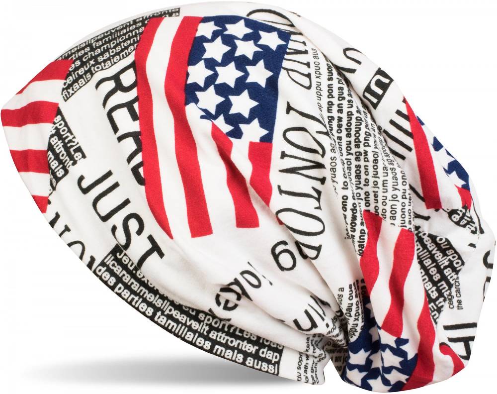 Stylebreaker Beanie im USA & UK Newspaper Look