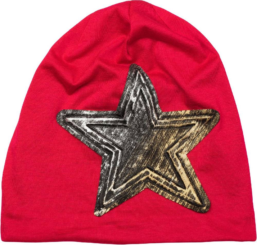 Stylebreaker Beanie Mit Metallic Stern Applikation
